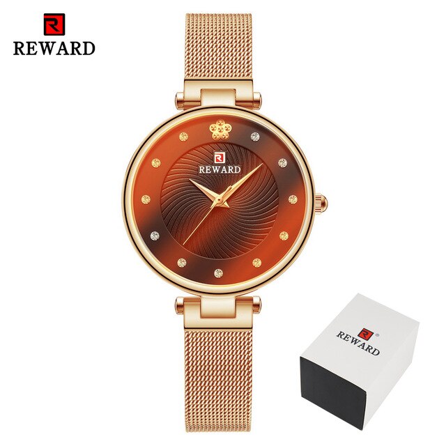 Magic Color Glass Analog Quartz Watch Women Blue Mesh Casual Waterproof Wrist Watch