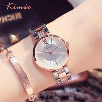 Thin Rhinestone Rose Gold Quartz Watch - Mostatee