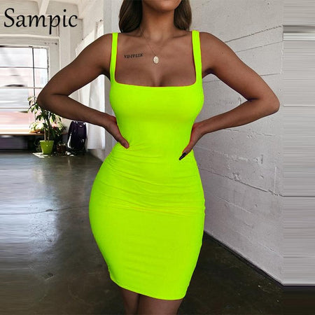 bodycon sexy neon dress  party night summer 2020 - Mostatee