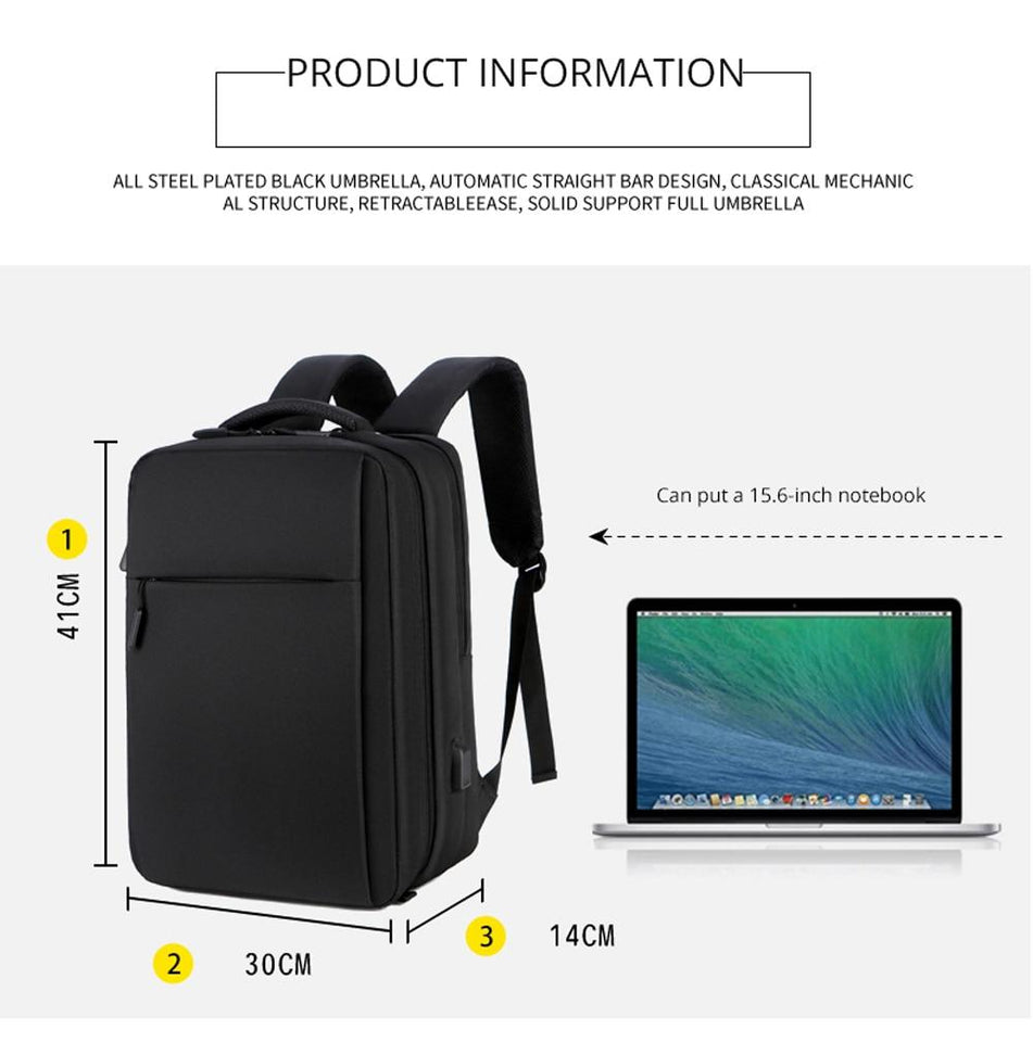 15.6 inch laptop backpack larger capacity travel bag with key chain holdr male usb charging computer backpacks waterproof  bag - Mostatee