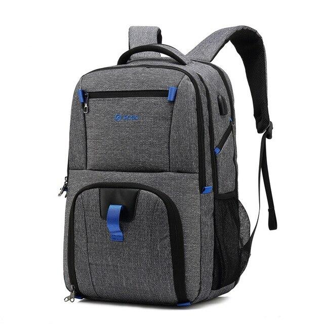 Casual Large Capacity USB Charge Men Backpack Nylon Waterproof Anti Theft 17.3 inches Laptop Backpack Men Sports Travel Bags - Mostatee
