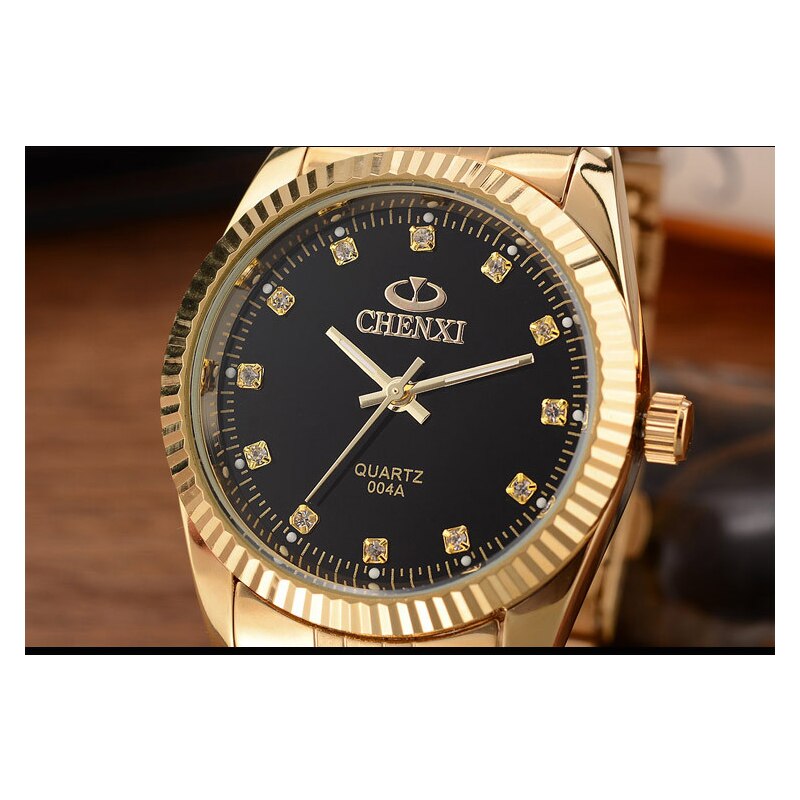 Golden Watch for Businessmen Fashion Luxury Quartz Male Clock Waterproof