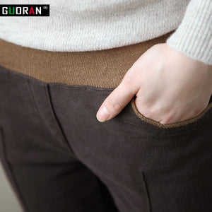 Winter warm women stretch high elastic waist casual cotton pants Plus size - Mostatee